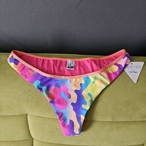 Womens Dippin Daisys Colorful Camouflage Bikini Bottom Size XL